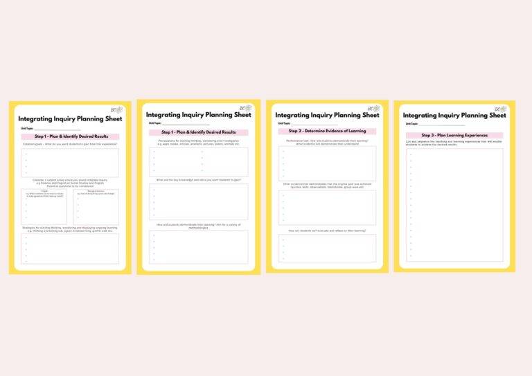 Integrating inquiry planning sheet