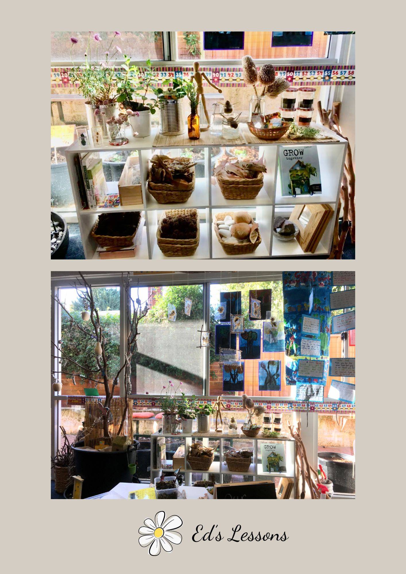 Inspiring indoor learning space with objects from nature