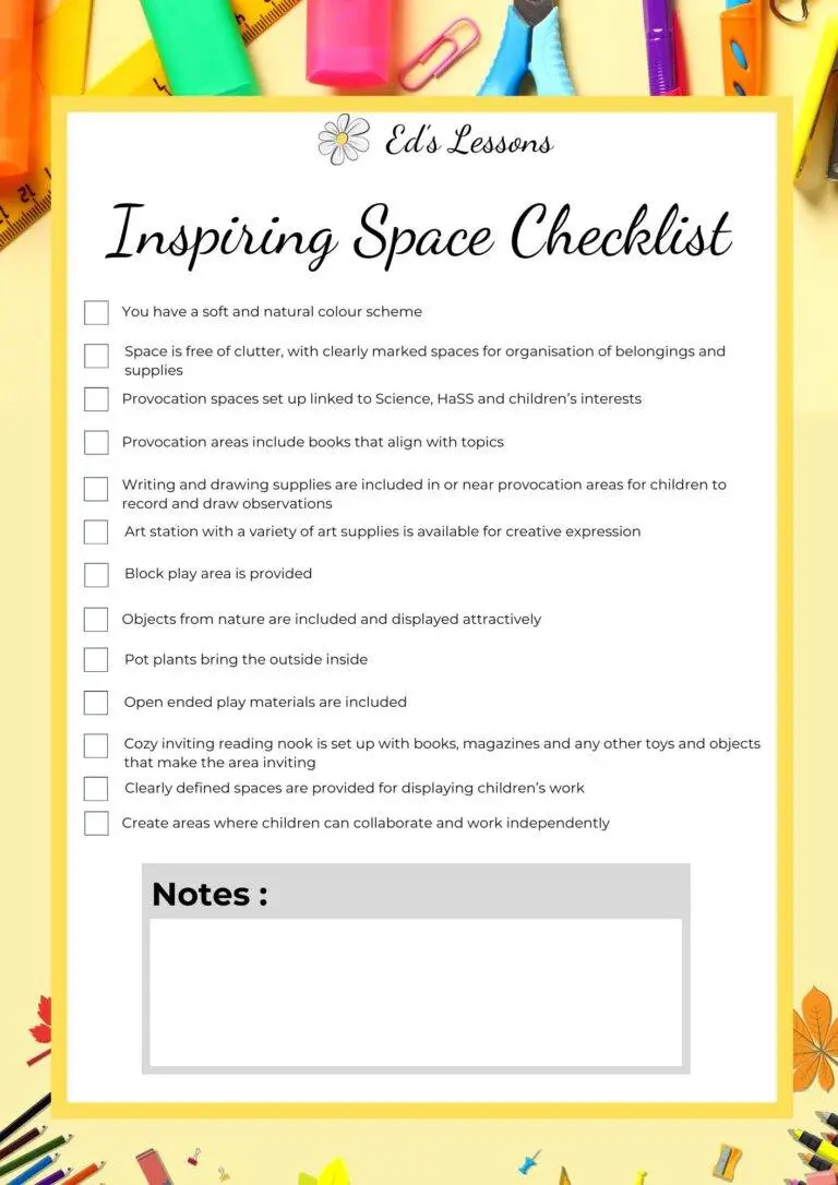Setting up an Inspiring Indoor Space checklist